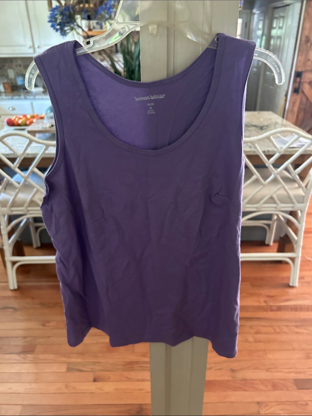 Woman Within Purple Scoop Neck Tank Top